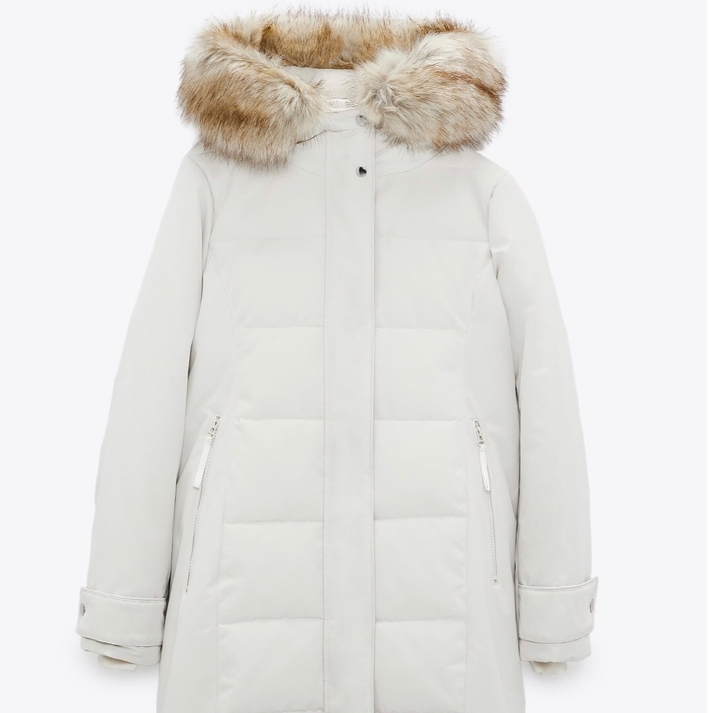 Zara Women’s Water Repellent Long Padded Coat - Picture 3 of 9